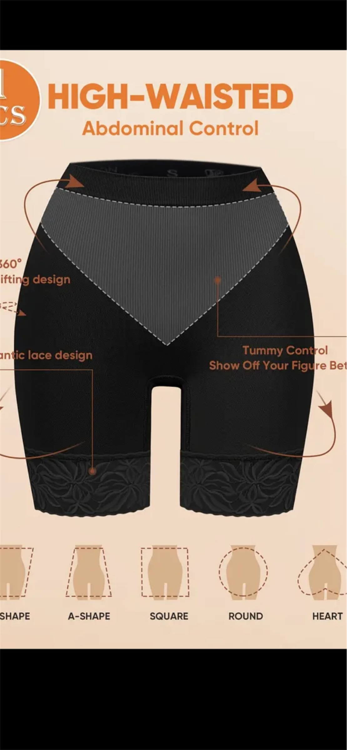 Formuojantys nėriniuoti šortai „ShapeLuxe“ – 2XL–3XL dydžiai