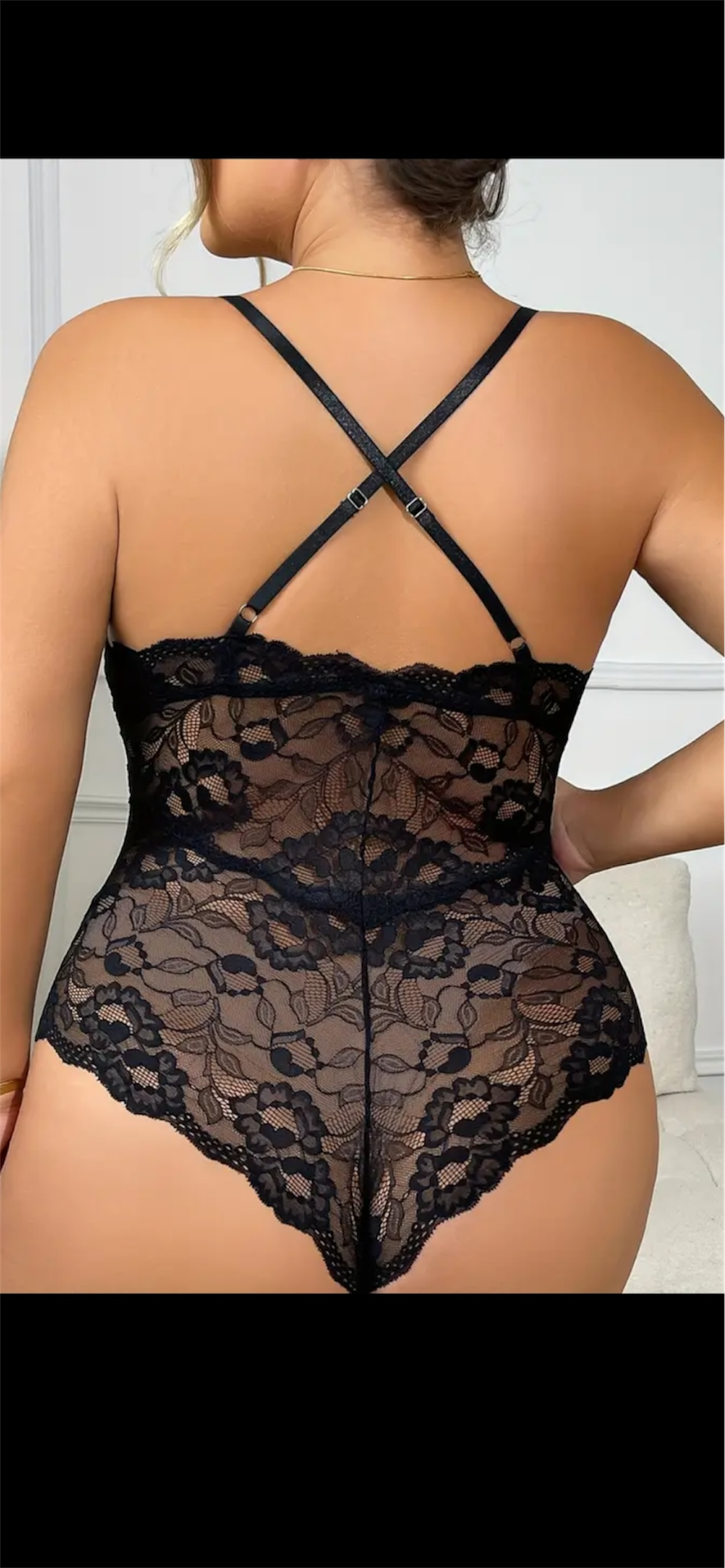 🖤 Juodas nėriniuotas bodis „Velvet Night“