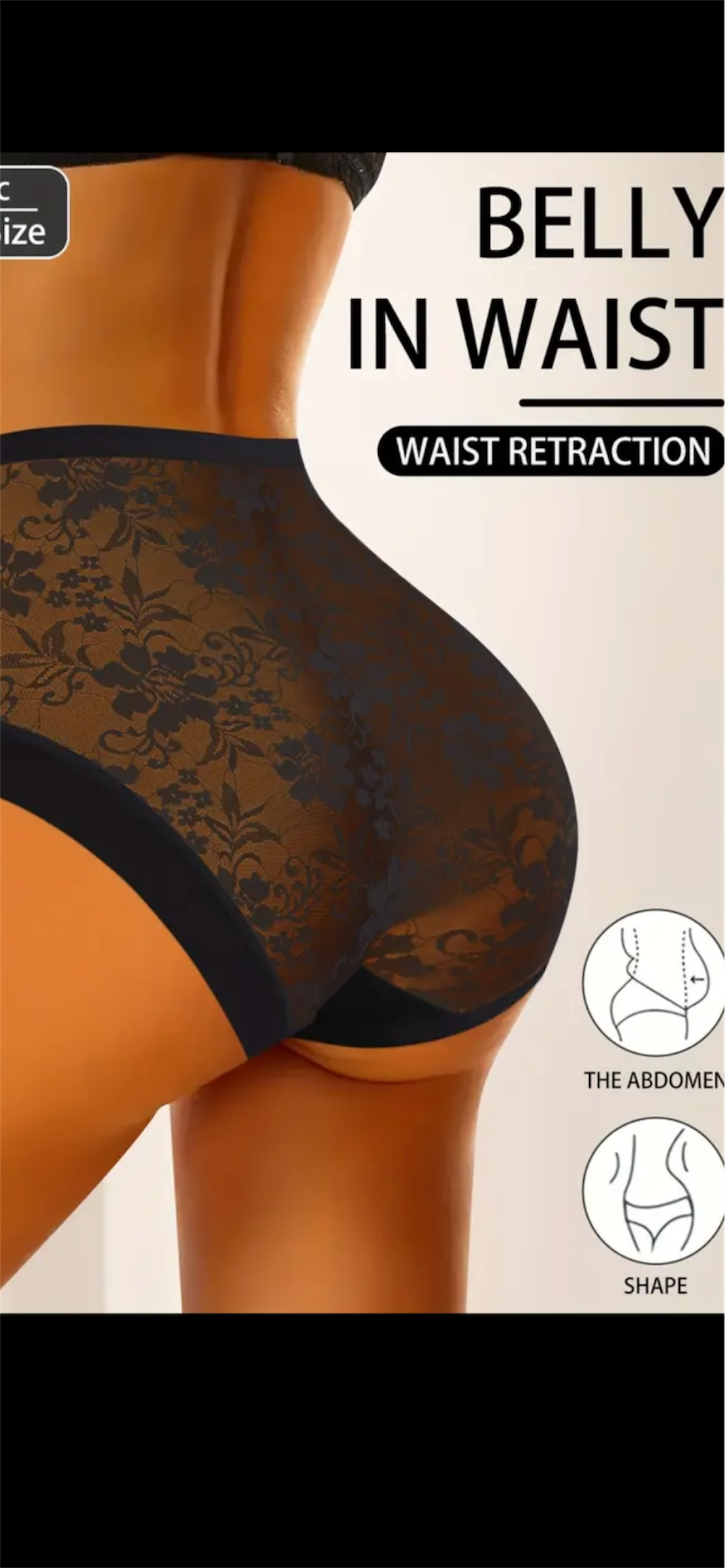 Formuojančios juodos kelnaitės su nėriniais – liemenį ir pilvuką dailinantis modelis