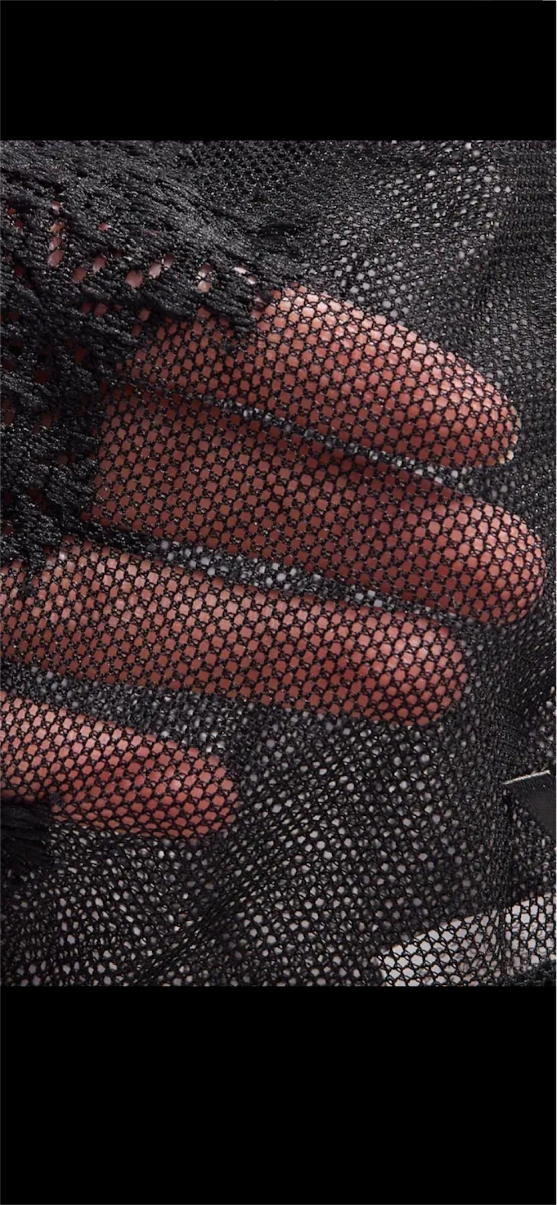 Nėrinių permatomas apatinių komplektas – juodas, 2XL–3XL