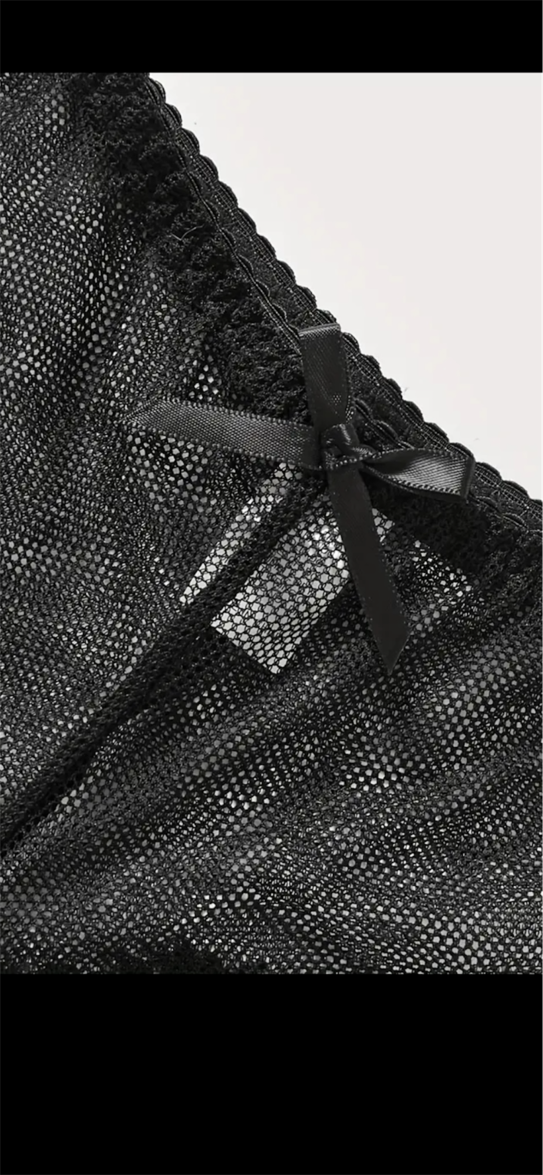 Nėrinių permatomas apatinių komplektas – juodas, 2XL–3XL