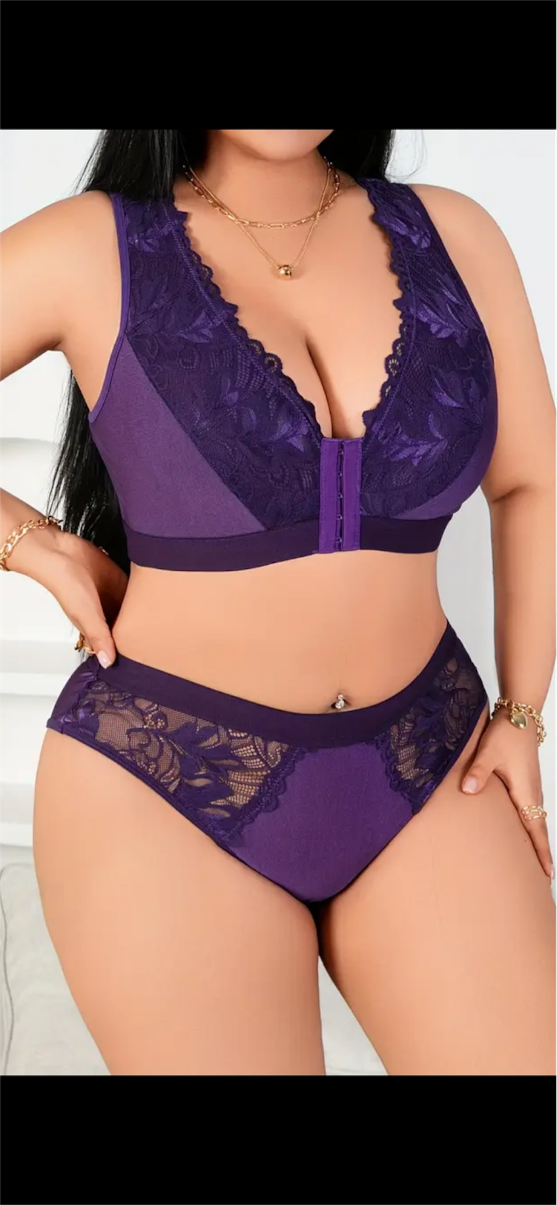 💜 Apatinio trikotažo komplektas „Violet Grace“ – tamsiai violetinė