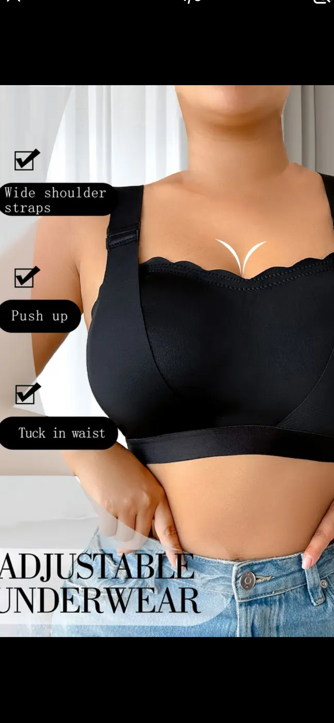 Patogus didelio dydžio formuojantis liemenėlis – juodas